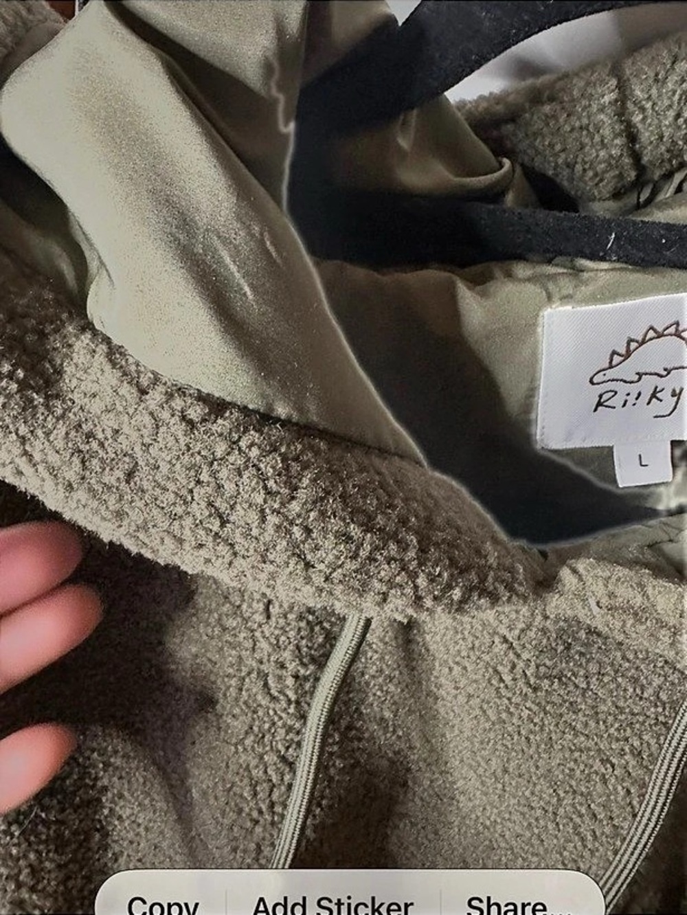 Rikkyu Large Pet Pocket Teddy fleece in olive. EUC